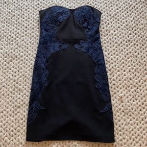 DVF Black strapless dress